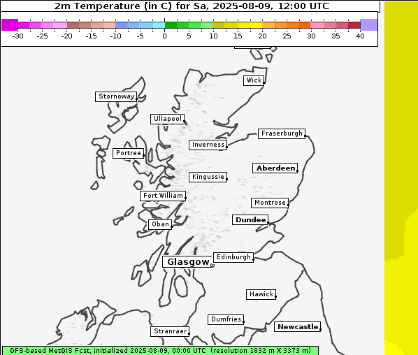 Temperatur, 9. 8. 2025