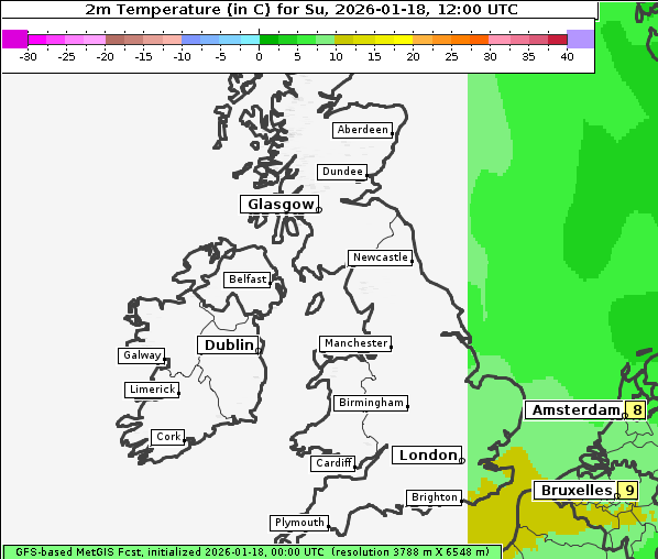 Temperatur, 18. 1. 2026