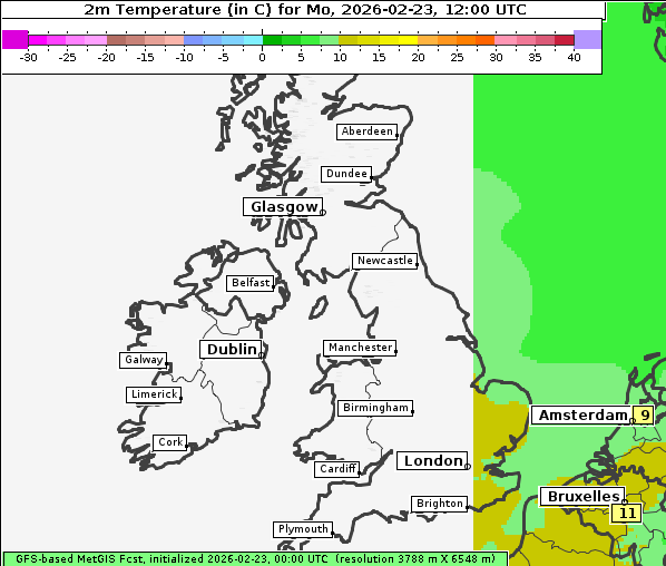 Temperatur, 23. 2. 2026