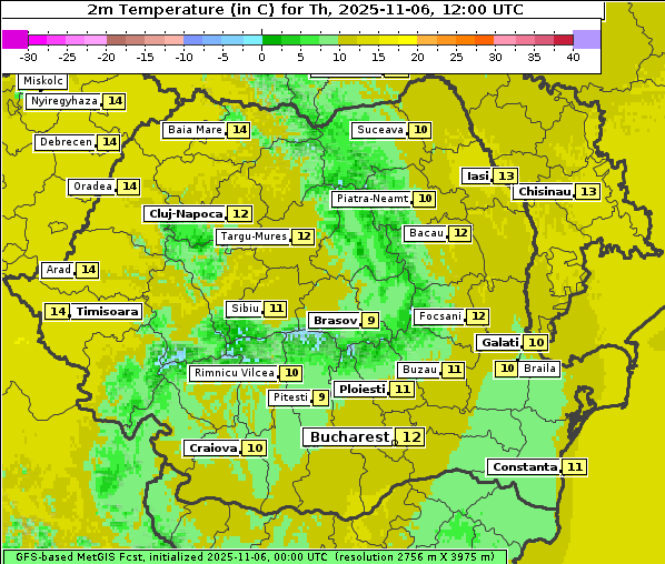 Temperatur, 6. 11. 2025