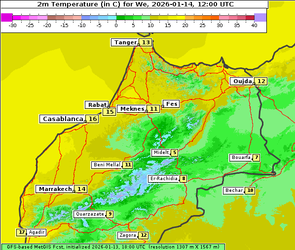 Temperatur, 14. 1. 2026