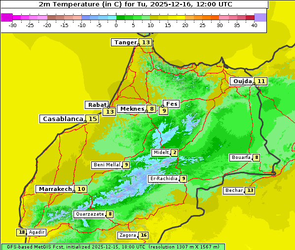 Temperatur, 16. 12. 2025