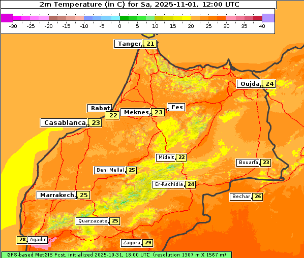 Temperatur, 1. 11. 2025