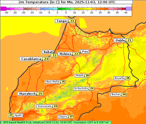 Temperatur, 3. 11. 2025