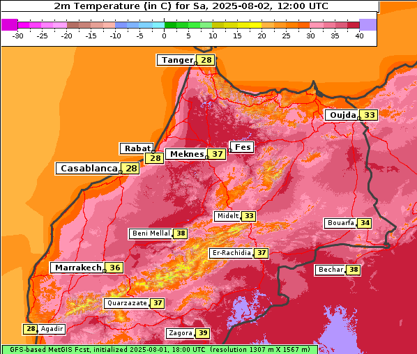 Temperatur, 2. 8. 2025