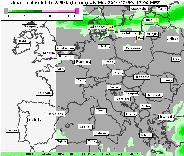 Niederschlag, 30. 12. 2024