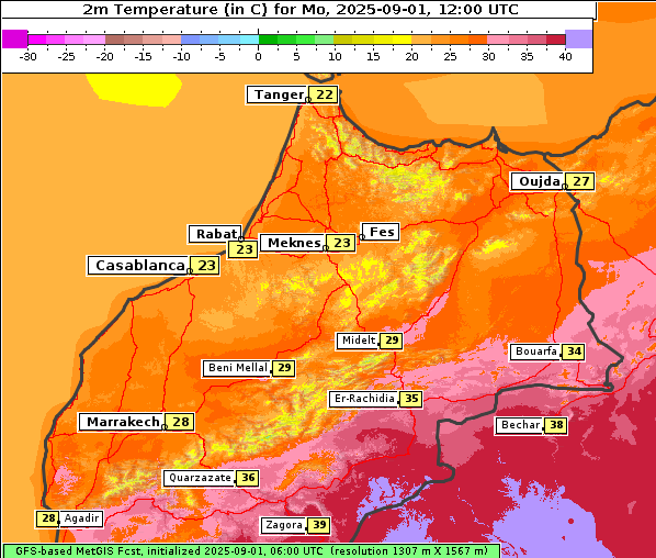 Temperatur, 1. 9. 2025