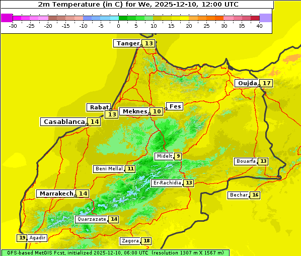 Temperatur, 10. 12. 2025