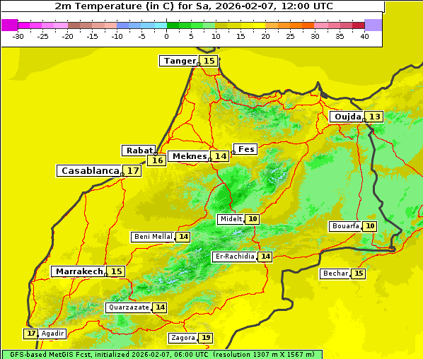 Temperatur, 7. 2. 2026