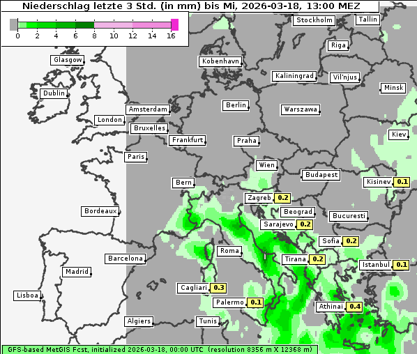 Niederschlag, 18. 3. 2026
