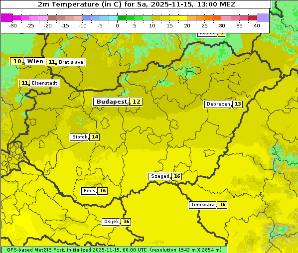 Temperatur, 15. 11. 2025