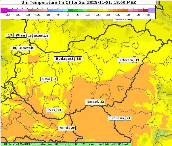 Temperatur, 1. 11. 2025