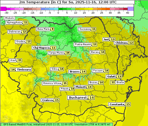 Temperatur, 16. 11. 2025