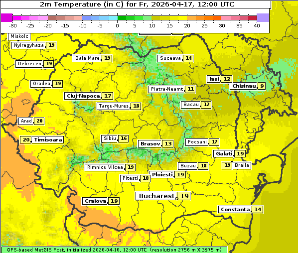 Temperatur, 17. 4. 2026