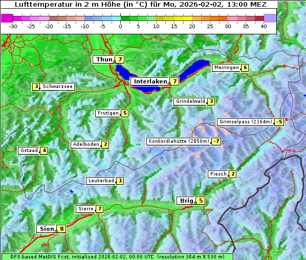 Temperatur, 2. 2. 2026
