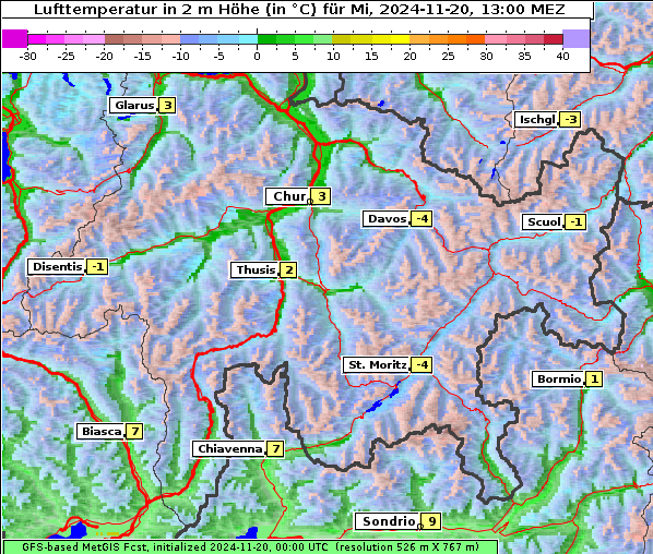 Temperatur, 20. 11. 2024