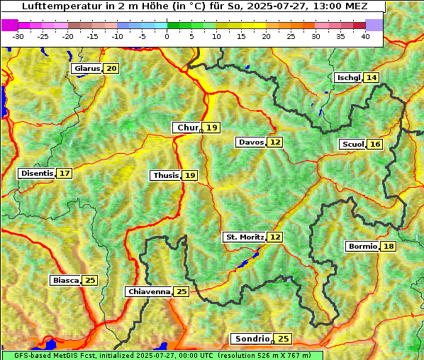 Temperatur, 27. 7. 2025