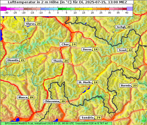 Temperatur, 15. 7. 2025