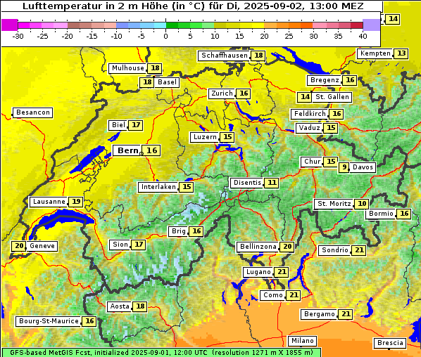 Temperatur, 2. 9. 2025