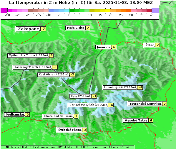 Temperatur, 8. 11. 2025