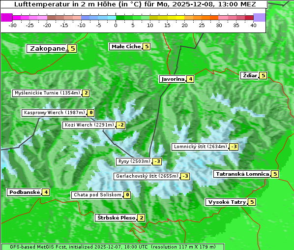 Temperatur, 8. 12. 2025