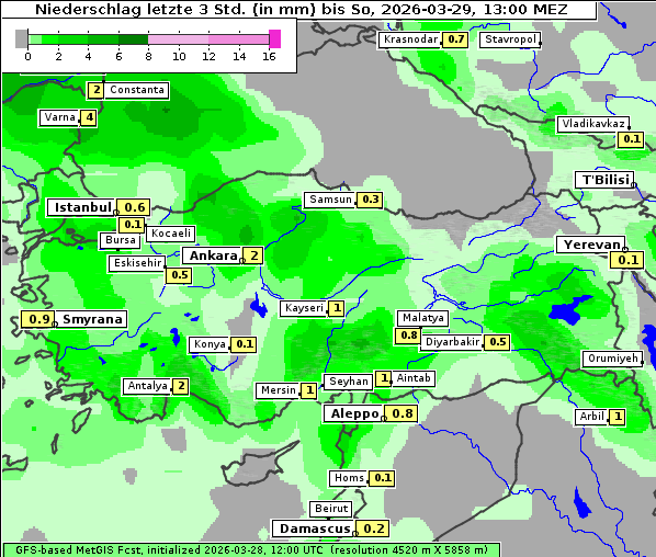 Niederschlag, 29. 3. 2026