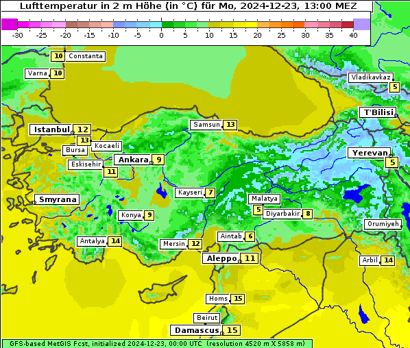 Temperatur, 23. 12. 2024