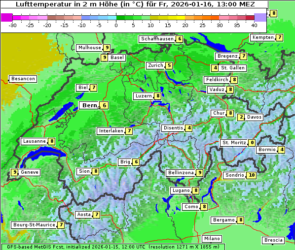 Temperatur, 16. 1. 2026