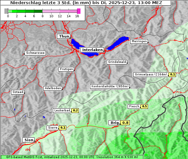Niederschlag, 23. 12. 2025