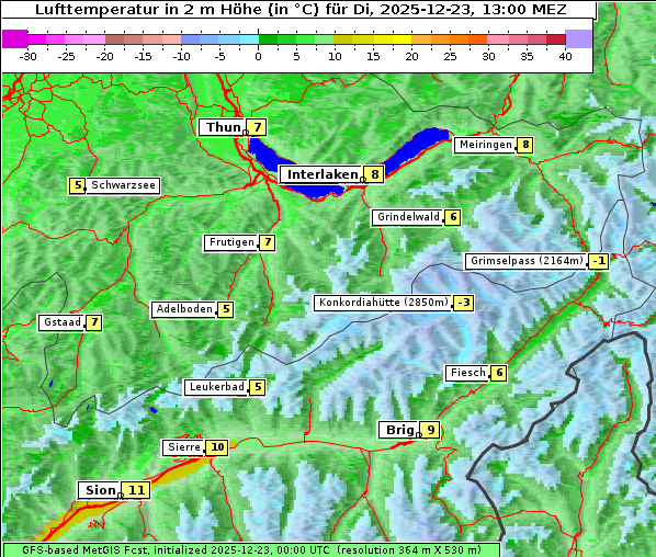 Temperatur, 23. 12. 2025