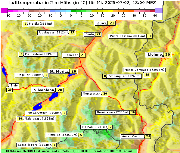 Temperatur, 2. 7. 2025