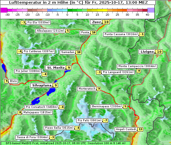 Temperatur, 17. 10. 2025