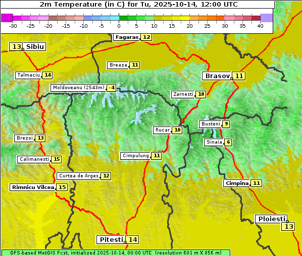 Temperatur, 14. 10. 2025
