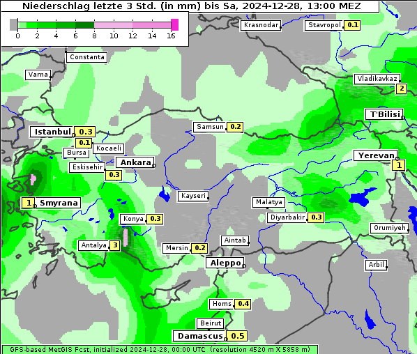 Niederschlag, 28. 12. 2024
