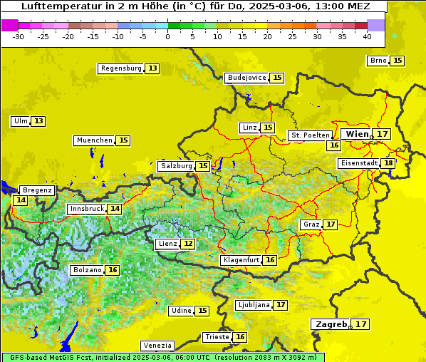 Temperatur, 6. 3. 2025