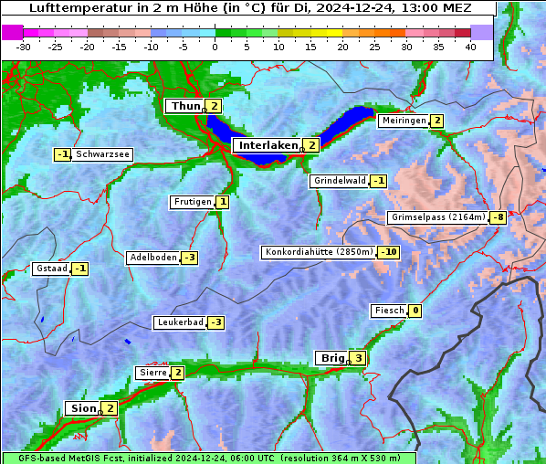 Temperatur, 24. 12. 2024