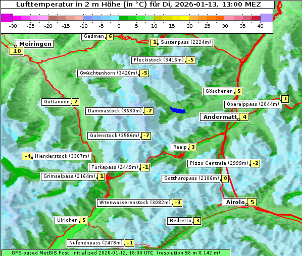 Temperatur, 13. 1. 2026