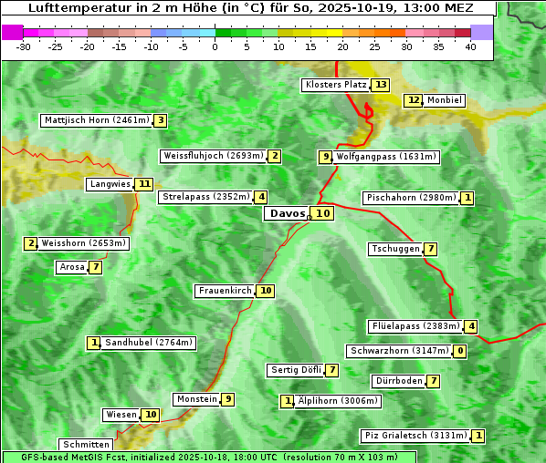 Temperatur, 19. 10. 2025