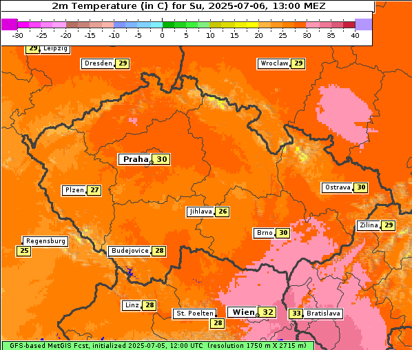Temperatur, 6. 7. 2025