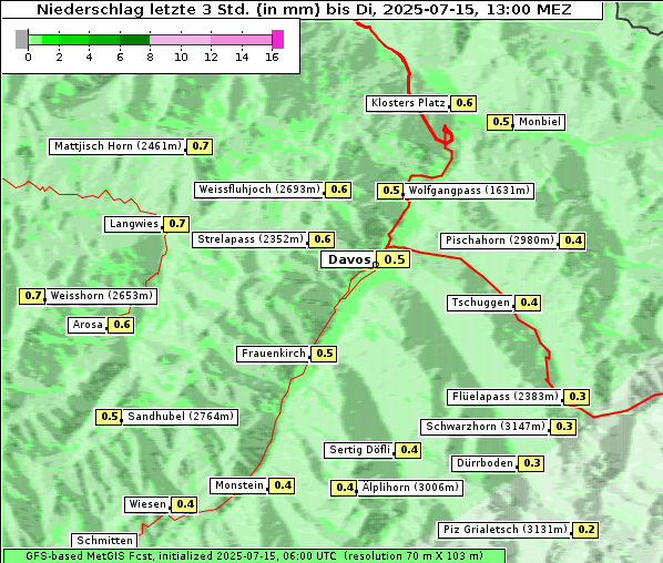 Niederschlag, 15. 7. 2025