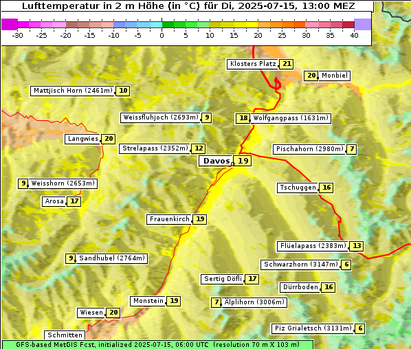 Temperatur, 15. 7. 2025