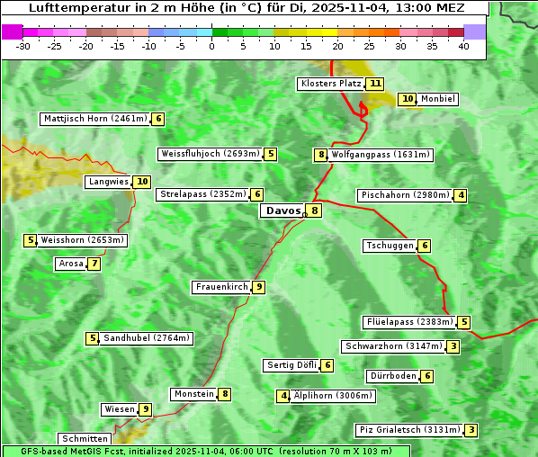Temperatur, 4. 11. 2025