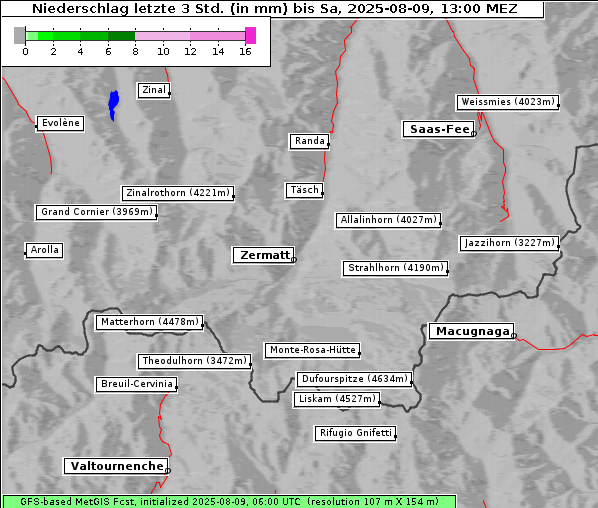 Niederschlag, 9. 8. 2025