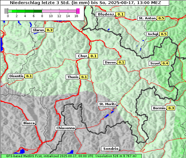 Niederschlag, 17. 8. 2025