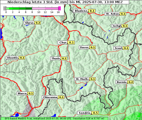 Niederschlag, 30. 7. 2025