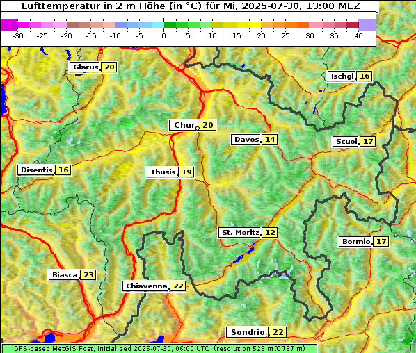 Temperatur, 30. 7. 2025
