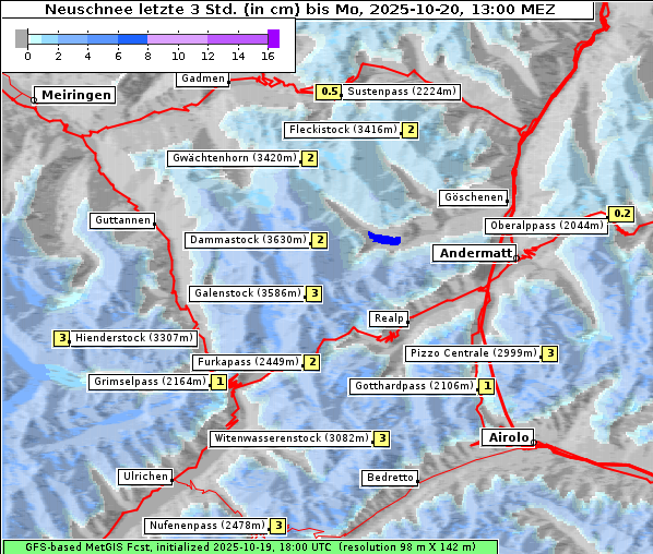 Neuschnee, 20. 10. 2025