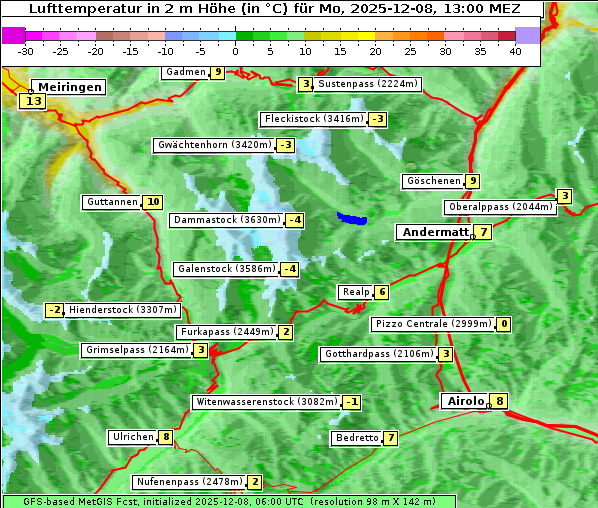 Temperatur, 8. 12. 2025