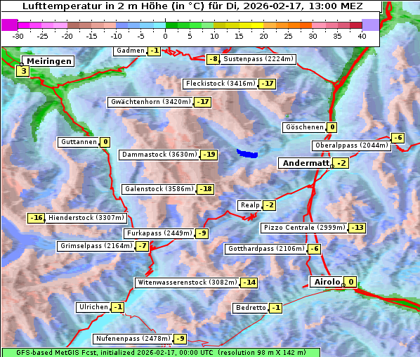 Temperatur, 17. 2. 2026