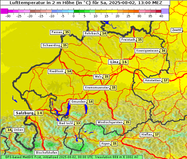 Temperatur, 2. 8. 2025
